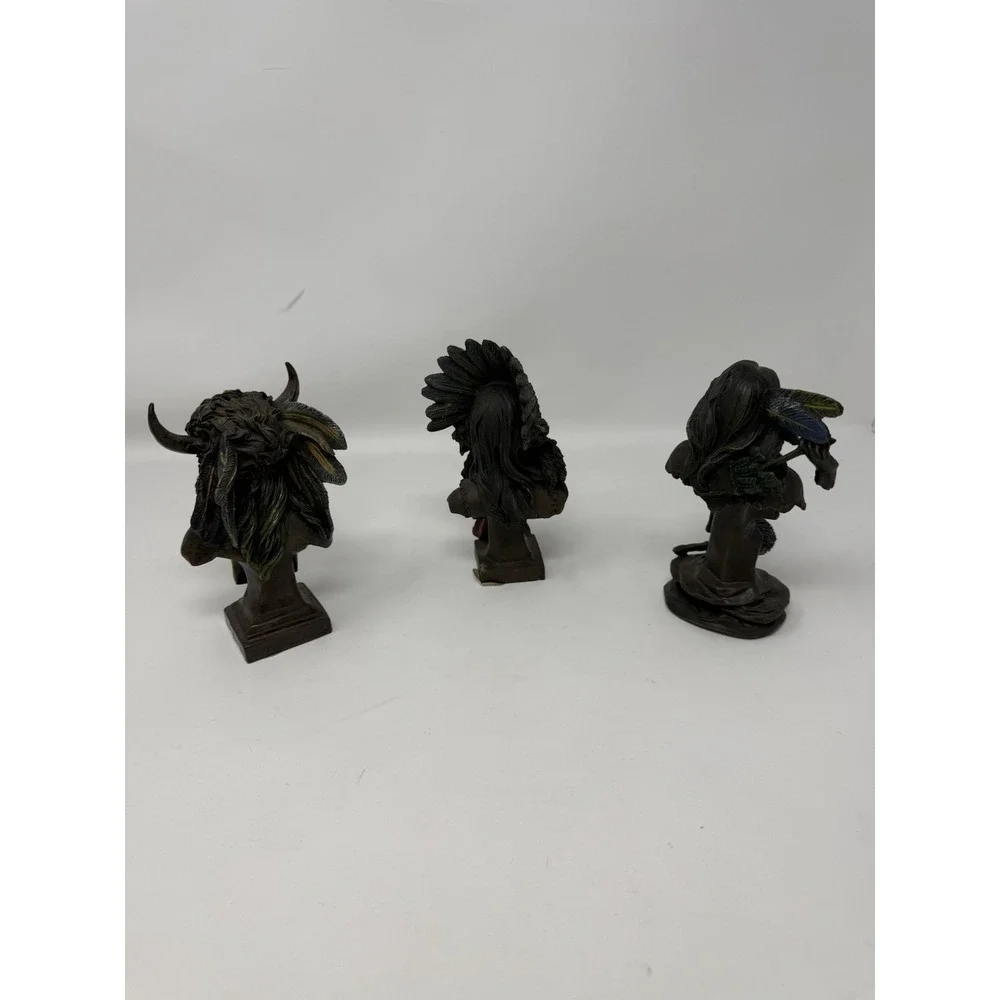 Southwestern Reflections Collection - Native American Carved Bust set of 3
